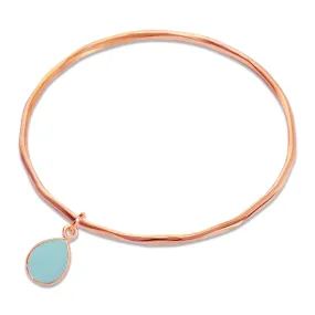 Aqua Chalcedony Bangle | Rose Gold | March Birthstone