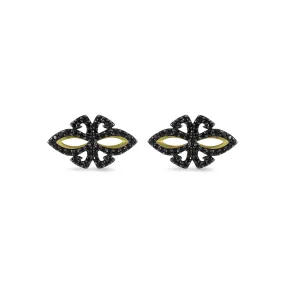 Beauty Pavé Stud Earring - 18K Gold Vermeil   CZ Noir