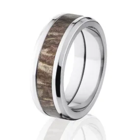 Beveled Camo Rings, Mossy Oak Bands, Camouflage Wedding Rings