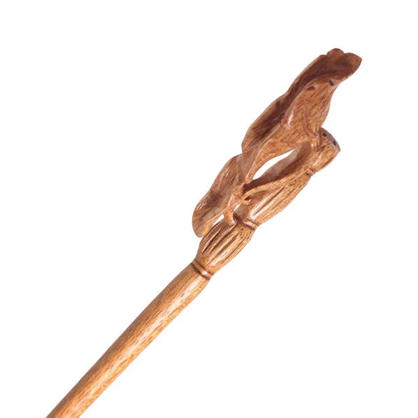 CrystalMood Handmade Carved Wood Hair Stick Lotus