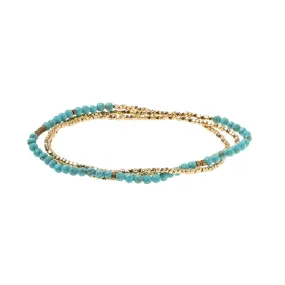 Delicate Stone Wrap Bracelet in Turquoise/Gold