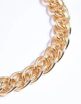 Gold Plated Brass Chunky Link Chain Necklace