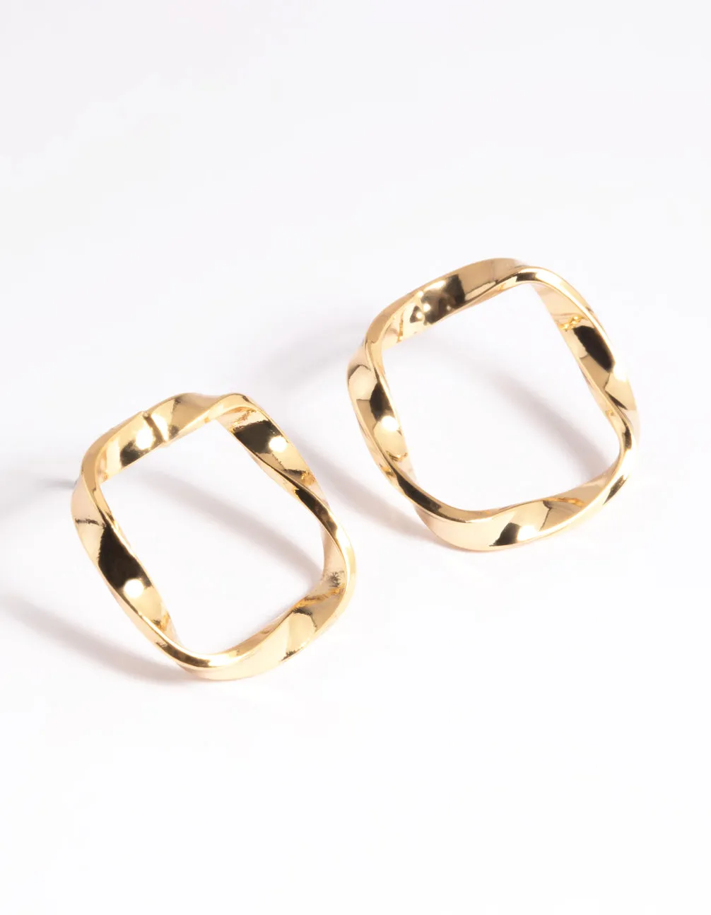 Gold Plated Flat Stud Earrings