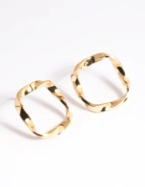 Gold Plated Flat Stud Earrings