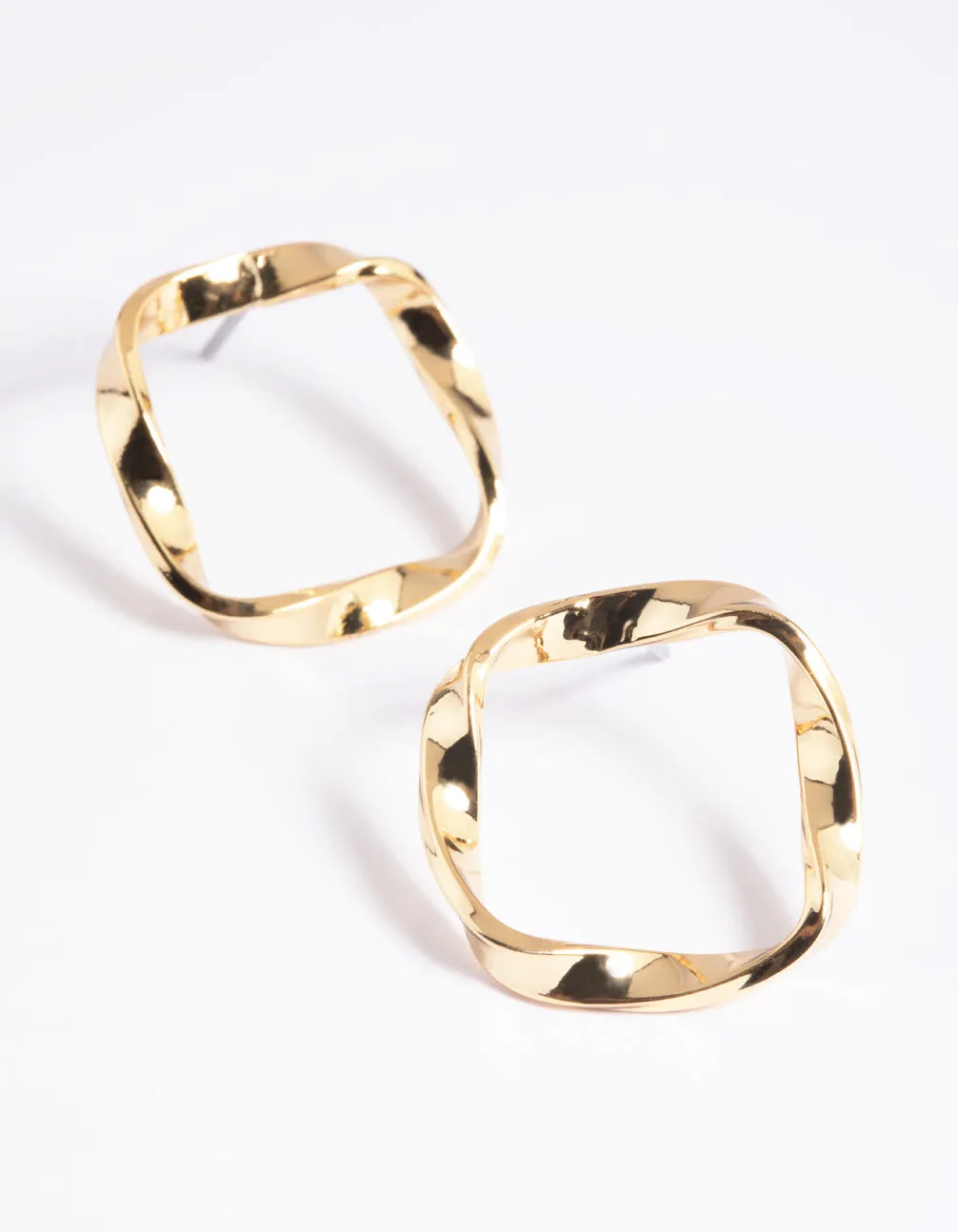 Gold Plated Flat Stud Earrings