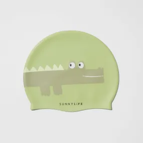 Kids Swimming Cap | Cookie the Croc Light Khaki