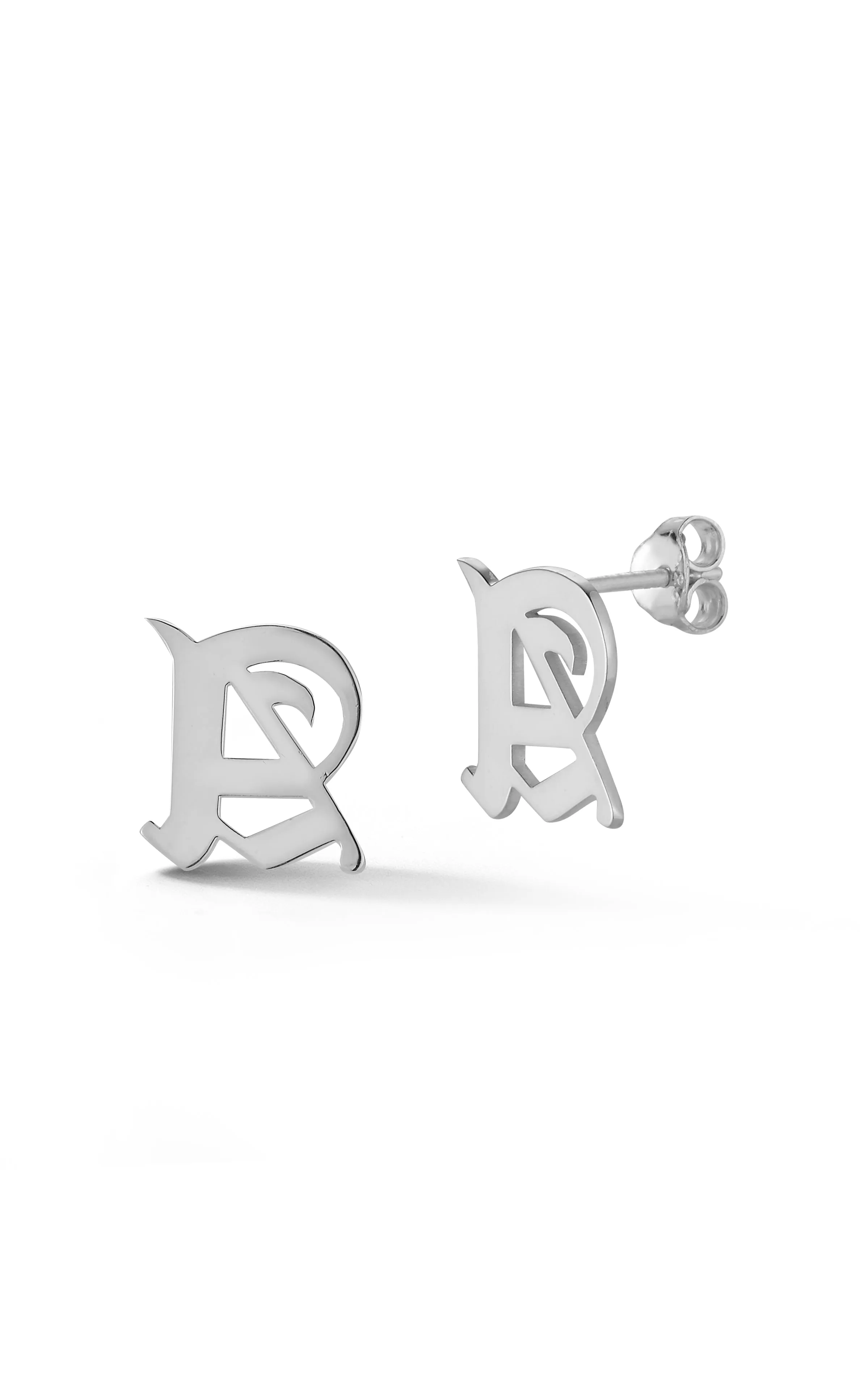 Old English Initial Stud Earring