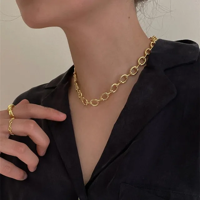 Punk Metallic Wind Clavicle Chain