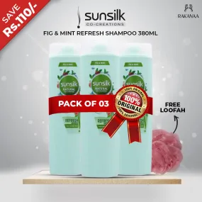 SAVE RS. 110 ON PACK FO 3 SUNSILK FIG & MINT REFRESH SHAMPOO 380ML