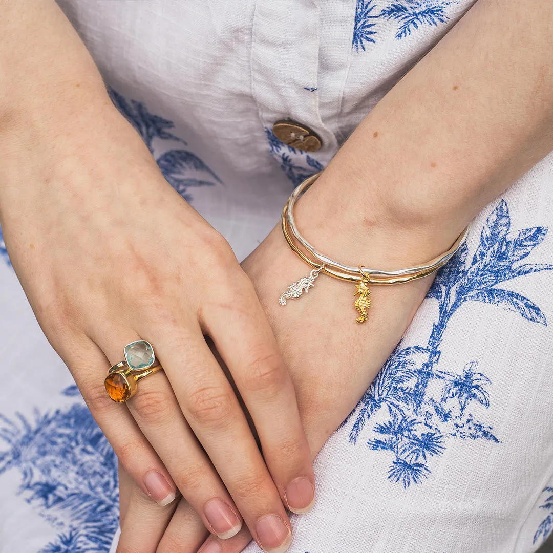 Seahorse Bangle | Silver - Gold