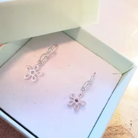 Sterling Silver Flower Earrings